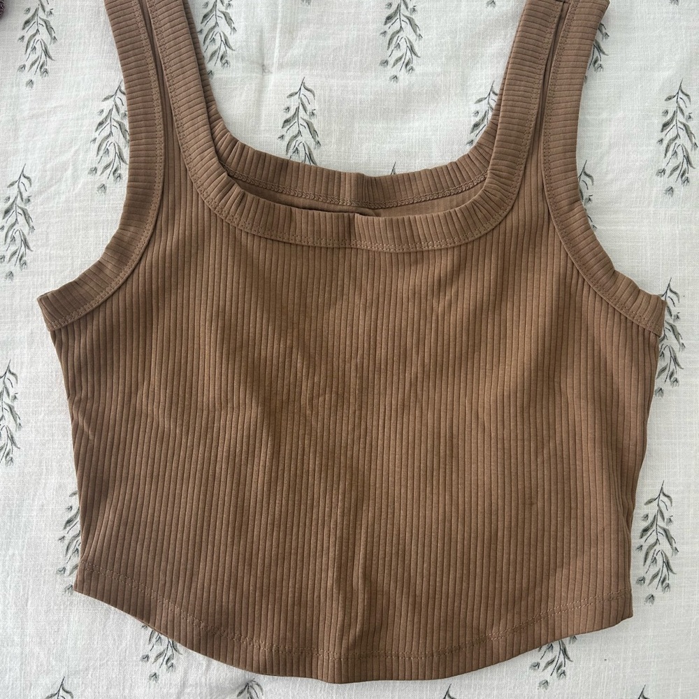 Madewell Brown Ribbed Tank Top